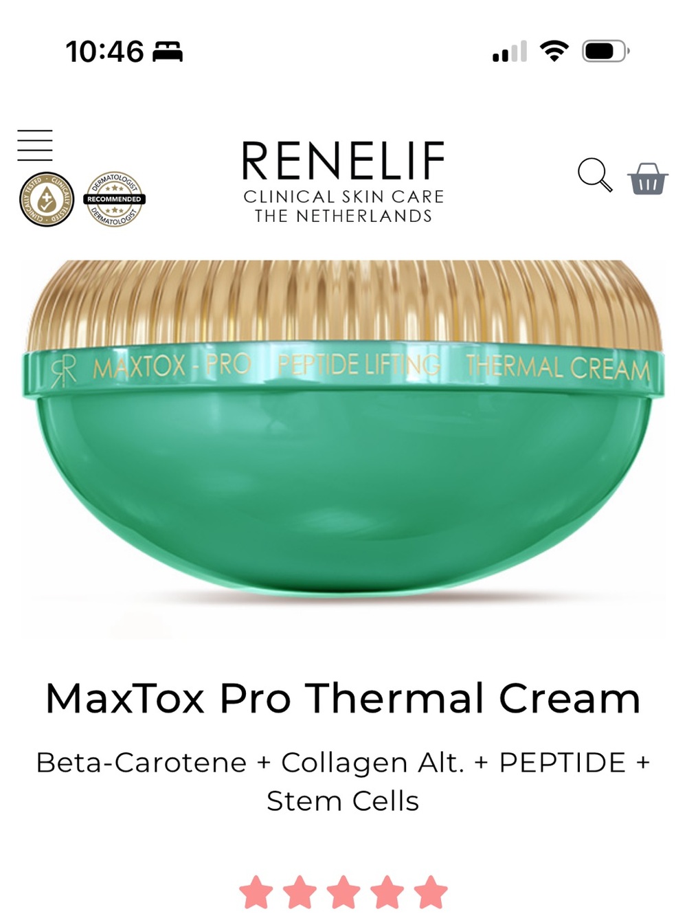 MaxTox Pro Thermal Cream — Green Peptide Lifting Serum-Cream